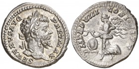 (200 d.C.). Septimio Severo. Denario. (Spink 6333) (S. 454) (RIC. 150). 3,47 g. EBC-/MBC+.
