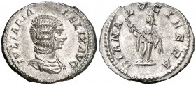 (214 d.C.). Julia Domna. Denario. (Spink 7100) (S. 32) (RIC 373A, de Caracalla). 3,27 g. EBC.