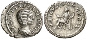 (216 d.C.). Julia Domna. Denario. (Spink 7106) (S. 212) (RIC. 388c, de Caracalla). 2,56 g. MBC+.