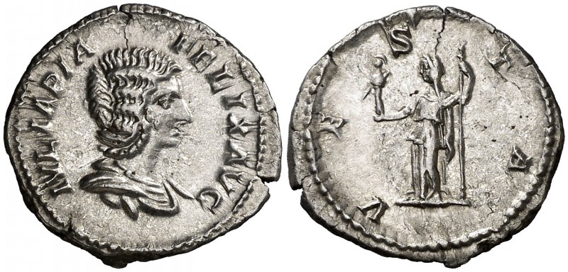 (213 d.C.). Julia Domna. Denario. (Spink 7108) (S. 230) (RIC. 390, de Caracalla)...