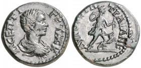 s/d. Geta. Tracia. Augusta Trajana. AE 18. (S.GIC. falta) (BMC. III, 25 var). 4,12 g. MBC+.