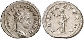 (247 d.C.). Filipo II. Antoniniano. (Spink 9266) (S. 23) (RIC. 231c). 4,77 g. MBC+.