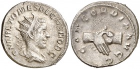 (251 d.C.). Herennio Etrusco. Antoniniano. (Spink 9518) (S. 4) (RIC. 138). 3,72 g. MBC+.
