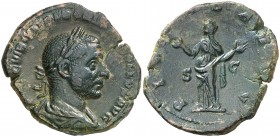 (251-252 d.C.). Treboniano Galo. Sestercio. (Spink 9676) (Co. 86) (RIC. 116a). 13,25 g. Pátina verde. MBC+.