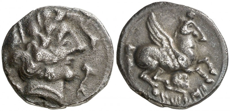 Etokisa. Dracma ibérica de imitación emporitana. (FAB. 1158) (ACIP. 425) (Villar...