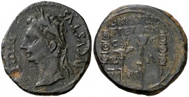Octavio Augusto. Ilici (Elx). Semis. (FAB. 1517) (ACIP. 3202 var). 4,52 g. MBC.