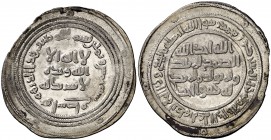 AH 85. Califato Omeya de Damasco. Abd al-Malik. Wasit. Dirhem. (S.Album 126) (Lavoix 211). 2,70 g. MBC+.