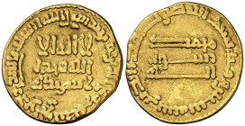 AH 160. Califato Abasida de Bagdad. Al-Mahdi. Dinar. (S.Album 214). 3,95 g. Rayitas. (MBC).