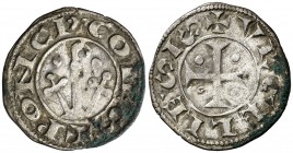 Comtat d'Urgell. Ponç de Cabrera (1236-1243). Agramunt. Diner. (Cru.V.S. 126.2) (Cru.C.G. 1943c). 0,86 g. Manchitas. Escasa. (MBC+).