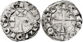 Comtat de Tolosa. Ramon VI (1194-1222) i Ramon VII (1222-1249). Tolosa. Diner. (Cru.Occitània 80). 1,01 g. MBC.