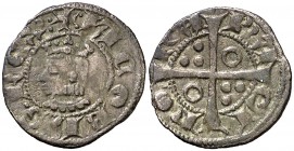 Jaume II (1291-1327). Barcelona. Diner. (Cru.V.S. 344.1) (Cru.C.G. 2160a). 0,86 g. Letras A y U góticas. MBC+.