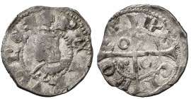 Pere III (1336-1387). Barcelona. Diner. (Cru.V.S. falta) (Cru.C.G. falta). 1,08 g. Letras A y U latinas. Escasa. MBC-.