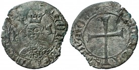 Alfons IV (1416-1458). Mallorca. Dobler. (Cru.V.S. 854) (Cru.C.G. 2896). 0,97 g. Cospel faltado. Golpe. Rara. MBC-.