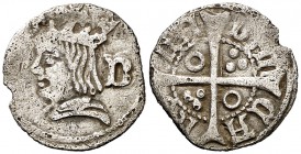 Ferran II (1479-1516). Barcelona. Quart de croat. (Cru.V.S. 1144.3) (Cru.C.G. 3080b). 0,64 g. Cospel algo irregular. MBC-.