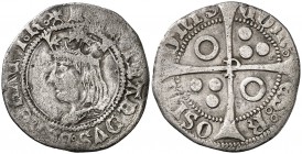 Ferran II (1479-1516). Perpinyà. Croat. (Cru.V.S. 1156 var) (Badia 924) (Cru.C.G. 3075 falta var). 2,96 g. Ex Colección Ègara 26/04/2017, nº 561. Rara...