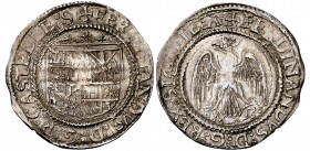 Ferran II (1479-1516). Sicília. Tari. (Cru.V.S. 1239) (Cru.C.G. 3146). 3,60 g. Sin armas catalanas. MBC.