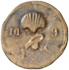 Barcelona. Sant Jaume. Pellofa. (Cru.L. 1138). 0,54 g. Valor: 6 diners. Rara. MBC.