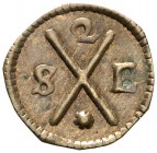 Barcelona. La Seu. Pellofa. (Cru.L. 1381). 0,20 g. Latón. Valor: 2. Rara. MBC+.