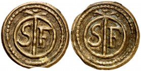 Girona. Sant Feliu. Pellofa. (Cru.L. 1666). Latón. Lote de 2 piezas. MBC/MBC+.