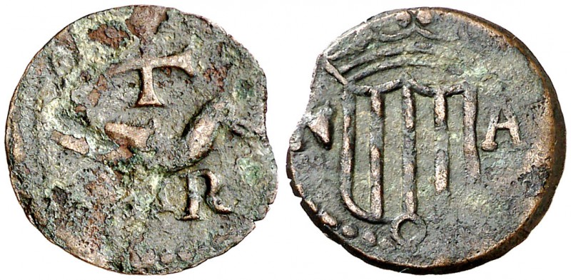 Granollers. Diner. (Cru.L. 1695A) (Cru.C.G. 3740a). 0,87 g. Rara. MBC-/MBC+.
