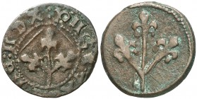Lleida. Pugesa. (Cru.L. 1750, mismo ejemplar) (Cru.C.G. 3758, mismo ejemplar). 2,73 g. Ex Colección Crusafont 27/10/2011, nº 884. Rara. MBC.