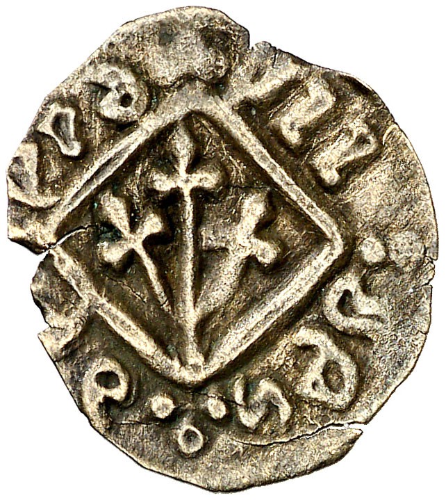 Lleida. Pugesa incusa. (Cru.L. 1754 var) (Cru.C.G. 3761 var). 0,35 g. Latón. GE....