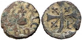 Puigcerdà. Diner. (Cru.L. 2017) (Cru.C.G. 3826a). 0,75 g. Contramarca: P (realizada en 1519). Rara. BC+.