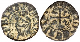 1526. Puigcerdà. 1 diner. (Cru.L. 2020) (Cru.C.G. 3828). 0,70 g. Rara. MBC-/MBC.