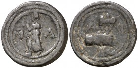 Manacor. Plom. (Cru.L. 2411). 2,27 g. Raro. BC+.