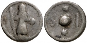 Palma. Sant Jaume. Plom. (Cru.L. 2420). 2,66 g. Escaso. MBC-.