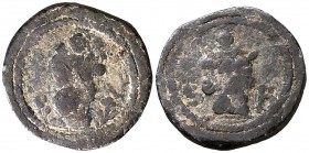 Palma. Sant Pere y Sant Bernat. Plom. (Cru.L. 2426). 2,54 g. Escaso. BC.