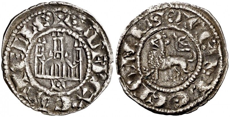 Alfonso X (1252-1284). Salamanca. Dinero. (AB. 254 var, como pepión y como Sevil...