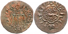 Alfonso X (1252-1284). Toledo. Novén. 1,13 g. Falsa de época en cobre. MBC+.