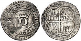 Pedro I (1350-1368). Sevilla. Real. (AB. 380) 2,56 g. Recortada. BC+.