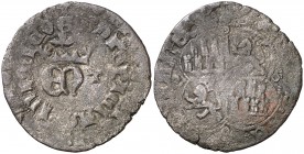 Enrique II (1368-1379). Toledo. Real de vellón de anagrama. (AB. 423 var). 2,62 g. Roeles en reverso. Rara. MBC-/BC+.
