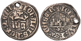 Juan I (1379-1390). Sevilla. 1/6 de real. (AB. 543). 0,52 g. Perforación. (MBC-).