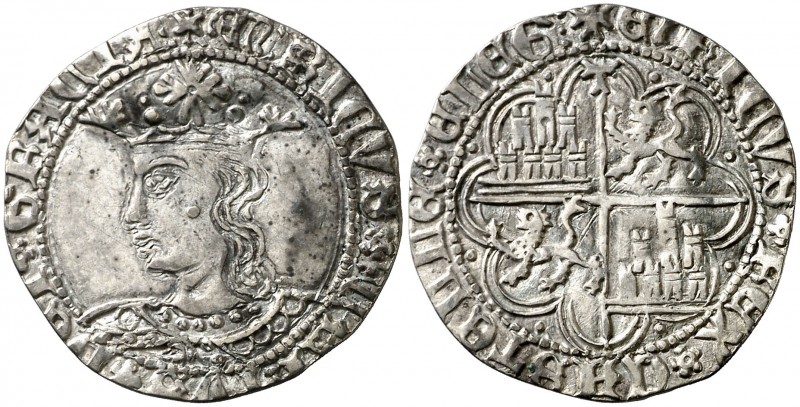 Enrique IV (1454-1474). Toledo. Real de busto. (AB. 693). 2,78 g. Orla circular ...