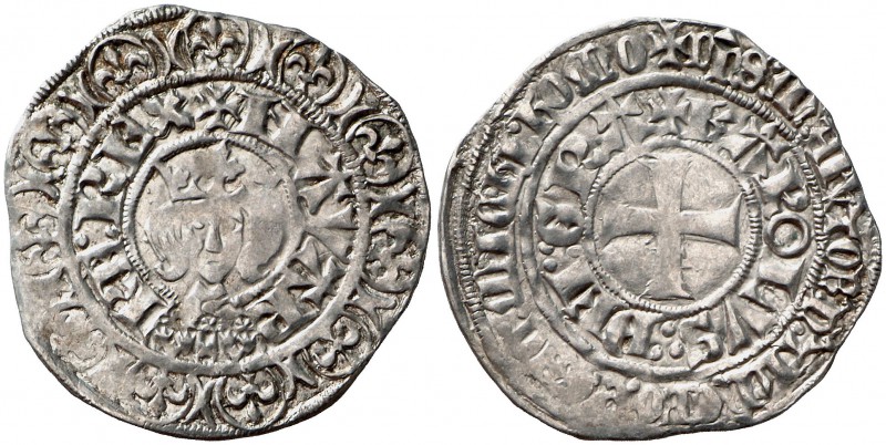 Carlos el Malo (1349-1387). Navarra. Gros. (Cru.V.S. 233 var.). 2,96 g. Rara. MB...
