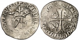 Juan y Blanca (1425-1441). Navarra. Blanca. (Cru.V.S. 254.1) (Cru.C.G. 2950a). 2,27 g. Escasa. MBC-.
