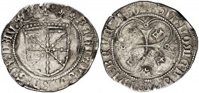 Fernando I (1512-1516). Navarra. Ral. (Cru.V.S. 1317.18 var) (Cru.C.G. 3221d). 3,26 g. Rayitas. MBC-.