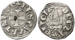 Felipe de Tarento (1307-1313). Dinero tornés. (Schlumberger pág. 317, lám. XII, nº 21). 0,84 g. MBC.
