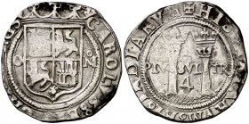 Juana y Carlos. México. 4 reales. (Cal. 89). 13,67 g. Escudo entre O-. Leves oxidaciones. MBC-.
