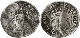 s/d. Carlos I. Valencia. 1 real. (Cal. 49). 2,15 g. Incisión en anverso. (BC).