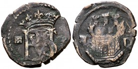 s/d. Felipe II. Segovia. D. 1 blanca. (Cal. tipo 483, falta var). 1,39 g. MBC.