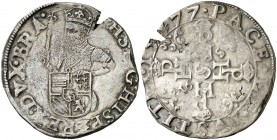 1577. Felipe II. Amberes. 1/2 escudo de los Estados. (Vti. 1125) (Vanhoudt 375.AN). 12,82 g. Acuñada por los Estados Generales. Pequeña grieta. Ex Col...