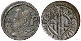 1621. Felipe III. Barcelona. 1 ardit. (Cal. 601). 1,44 g. Rara. MBC.