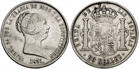 1851. Isabel II. Madrid. 20 reales. (Cal. 172). 26 g. MBC-.
