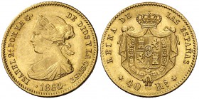 1864. Isabel II. Madrid. 40 reales. (Cal. 106). 3,29 g. EBC.