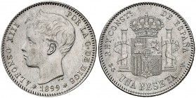 1899*1899. Alfonso XIII. SGV. 1 peseta. (Cal. 42). 5,06 g. MBC+.