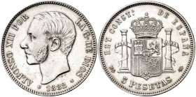 1882*1882. Alfonso XII. MSM. 5 pesetas. (Cal. 36). 25,08 g. Pulida. (MBC/MBC+).